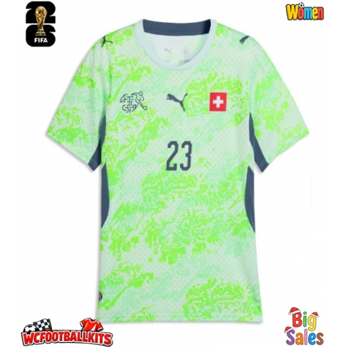 Switzerland Zeki Amdouni #23 Replica Away Stadium Shirt for Women World Cup 2026 Short Sleeve